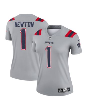 Cam Newton 1 New England Patriots Women Inverted Legend Jersey - Gray