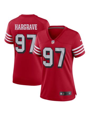 Javon Hargrave 97 San Francisco 49ers Women Alternate Game Jersey - Scarlet