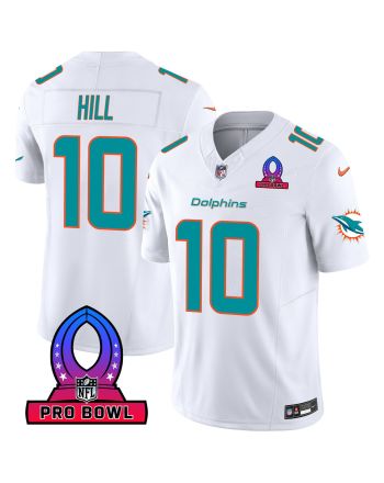 Tyreek Hill 10 Miami Dolphins 2024 Pro Bowl Patch Game Men Jersey - White