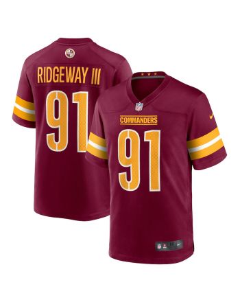 John Ridgeway 91 Washington Commanders Men Game Jersey - Burgundy