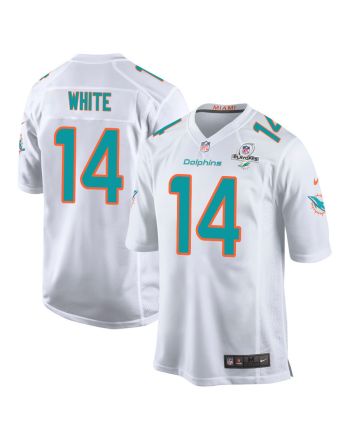 Mike White 14 Miami Dolphins 2023 Playoffs Patch Game Men Jersey - White