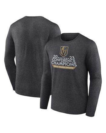 Vegas Golden Knights 2023 Western Conference Champions Locker Room Long Sleeve T-Shirt - Heather Charcoal