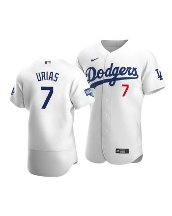 Men's Los Angeles Dodgers Julio Urias 7 2020 World Series Champions Home Jersey White