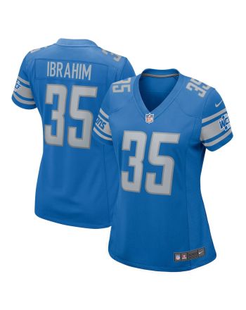 Mohamed Ibrahim 35 Detroit Lions Game Women Jersey - Blue