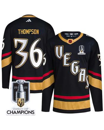 Logan Thompson 33 Vegas Golden Knights 2023 Stanley Cup Champions Patch Special Edition 2.0 Breakaway Jersey - Black