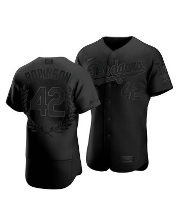 Men Los Angeles Dodgers Jackie Robinson 42 Jackie Robinson Day Platinum Edition Jersey Black