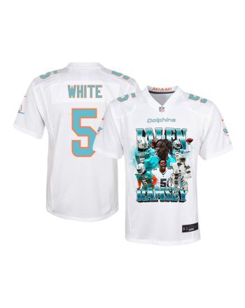 Jalen Ramsey 5 Signed Miami Dolphins Game YOUTH Jersey - White V2