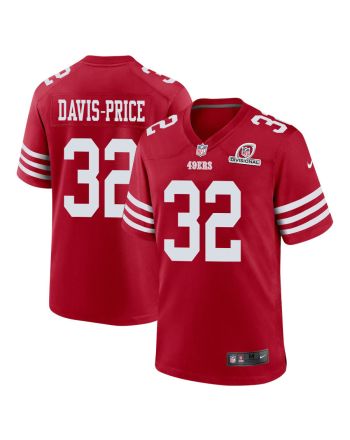 Tyrion Davis-Price 32 San Francisco 49ers 2024 Divisional Patch Game Men Jersey - Scarlet