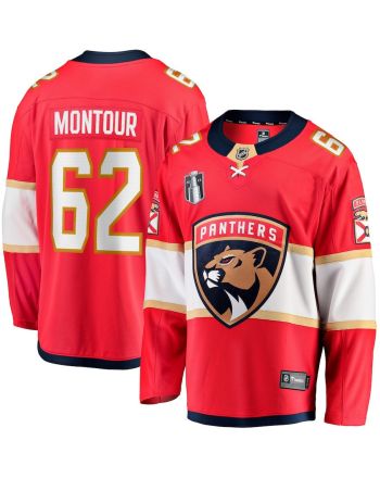 Brandon Montour 62 Florida Panthers 2023 Stanley Cup Final Home Breakaway Player Jersey - Red