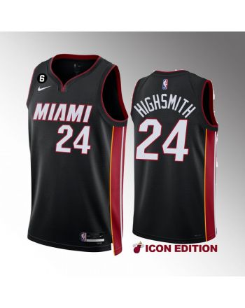 Miami Heat Haywood Highsmith 24 2022-23 Icon Edition Black Jersey NO.6 Patch