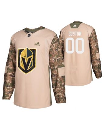 Men Vegas Golden Knights Custom Camo Veterans Day Practice Jersey Jersey