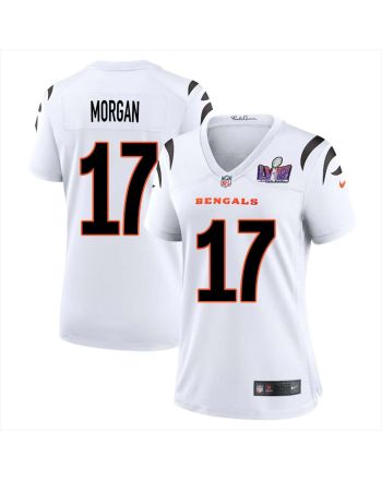 Stanley Morgan 17 Cincinnati Bengals Super Bowl LVIII Women Away Limited Jersey - White