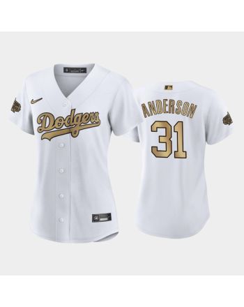 Women's Los Angeles Dodgers 31 Tyler Anderson 2022-23 All-Star Game White Jersey