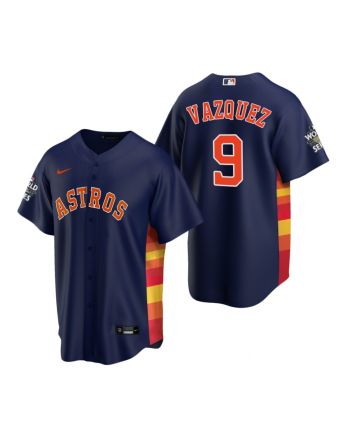 Men's Houston Astros Christian Vazquez 9 Navy 2022-23 World Series Jersey