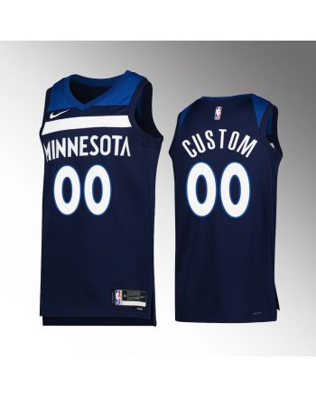 Minnesota Timberwolves Custom 00 2022-23 Icon Edition Navy Jersey Swingman