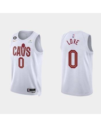 Gold is Back Cleveland Cavaliers 0 Kevin Love 2022-23 Association Edition White Men Jersey