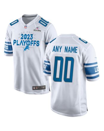 Detroit Lions One Pride 2023 Playoffs Game Men Custom Jersey - White