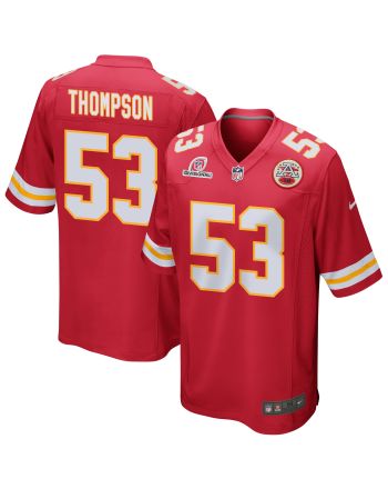 BJ Thompson 53 Kansas City Chiefs 2024 Divisional Patch Game Men Jersey - Red