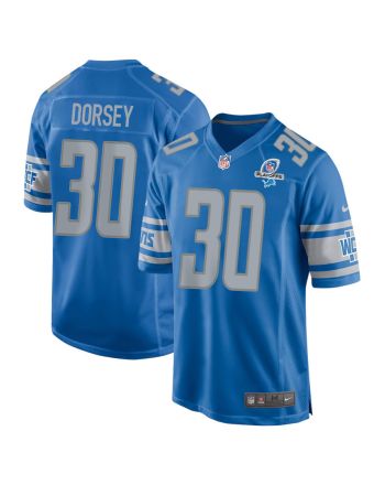 Khalil Dorsey 30 Detroit Lions 2023 Playoffs Patch Game Men Jersey - Blue