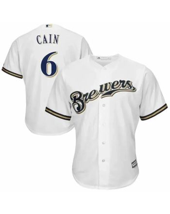 Lorenzo Cain Milwaukee Brewers Official Cool Base Player Jersey - White