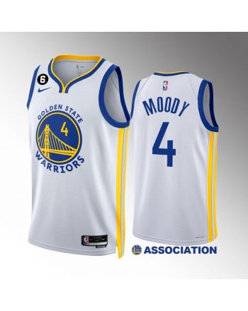 Moses Moody 4 2022-23 Golden State Warriors White Association Edition Jersey NO.6 Patch