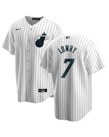 Kyle Lowry 7 Miami Heat x NY Yankees Baseball Men Jersey - White