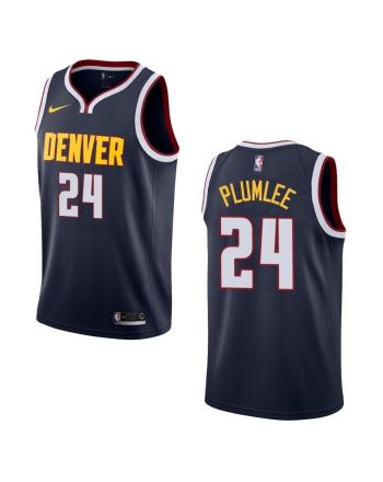 Men's Denver Nuggets 24 Mason Plumlee Icon Swingman Jersey - Navy