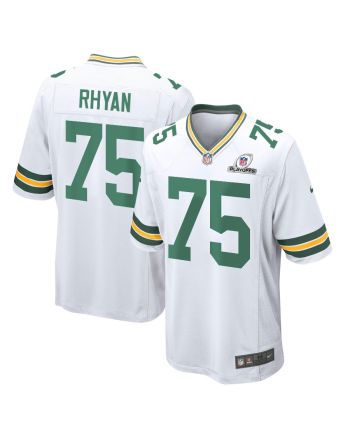 Sean Rhyan 75 Green Bay Packers 2023 Playoffs Patch Game Men Jersey - White