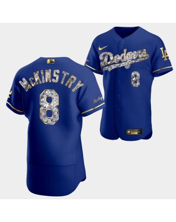 Los Angeles Dodgers Zach McKinstry Royal Jersey 8 Golden Diamond 2022-23-23 Uniform