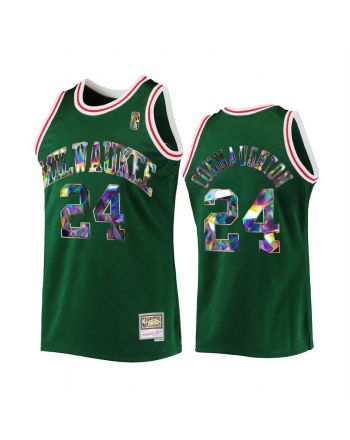 Milwaukee Bucks Pat Connaughton 24 Green NBA 75th Diamond Badge Men Jersey Throwback