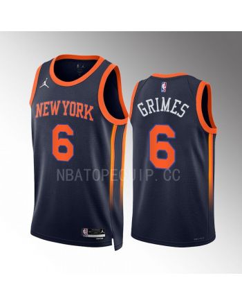 New York Knicks Quentin Grimes 6 2022-23 Statement Edition Navy Men Jersey Swingman