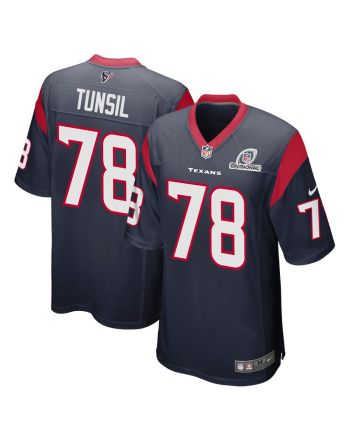 Laremy Tunsil 78 Houston Texans 2024 Divisional Patch Game Men Jersey - Navy