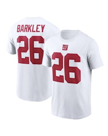 Saquon Barkley 26 New York Giants Name & Number T-Shirt - White