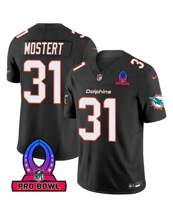 Raheem Mostert 31 Miami Dolphins 2024 Pro Bowl Patch Game Men Jersey - Black