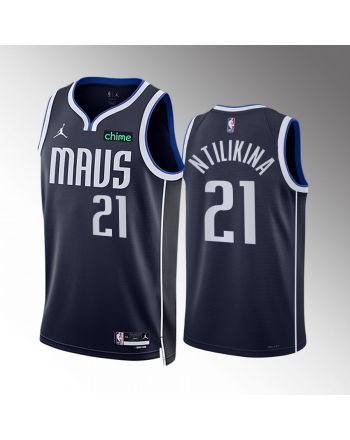 Frank Ntilikina 21 2022-23 Dallas Mavericks Navy Statement Edition Men Jersey Swingman