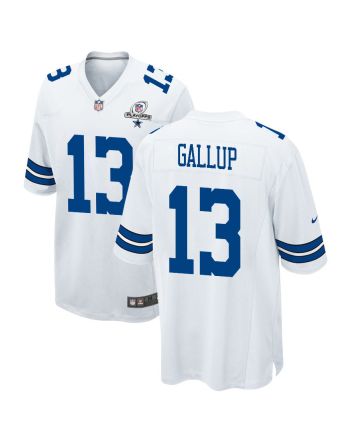 Michael Gallup 13 Dallas Cowboys 2023 Playoffs Patch Game Men Jersey - White