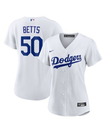 Mookie Betts 50 Los Angeles Dodgers Women's Home Player Jersey - White