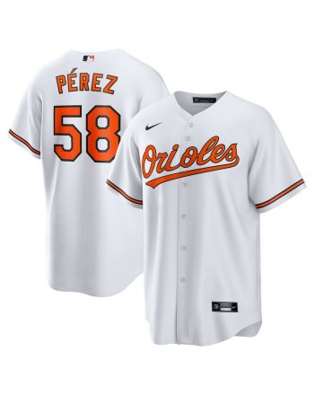 Cionel Pérez 58 Baltimore Orioles Home Men Jersey - White