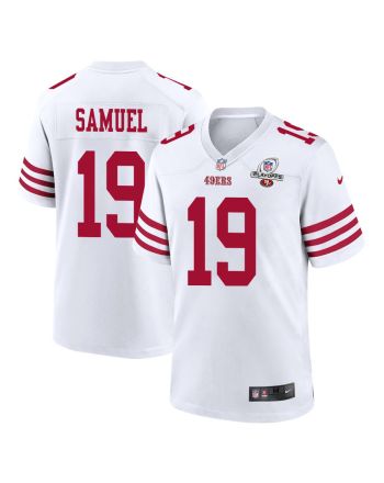 Deebo Samuel 19 San Francisco 49ers 2023 Playoffs Patch Game Men Jersey - White