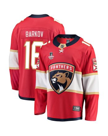 Florida Panthers Aleksander Barkov 16 Home 2023 Stanley Cup Final Breakaway Men Jersey - Red