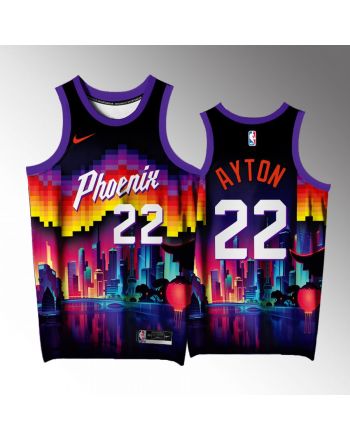 Deandre Ayton 22 Phoenix Suns Purple Jersey Arizona City Exclusive Edition