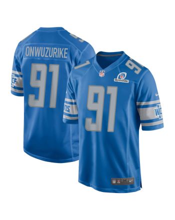 Levi Onwuzurike 91 Detroit Lions 2024 Divisional Patch Game Men Jersey - Blue