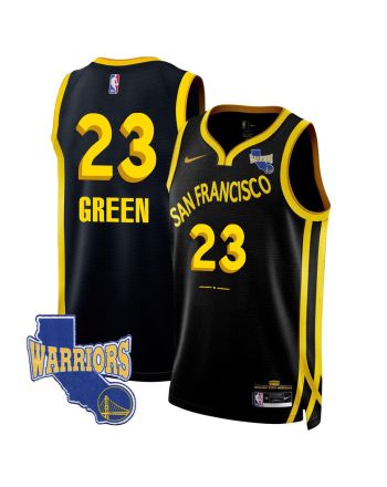 Draymond Green 23 Golden State Warriors California Patch 2023/24 City Edition Swingman Jersey - Black