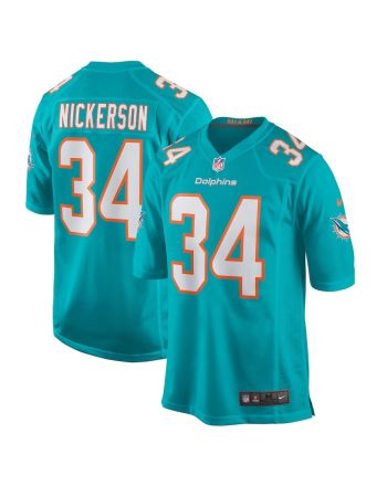 Parry Nickerson 34 Miami Dolphins Men Team Game Jersey - Aqua