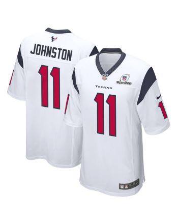 Cameron Johnston 11 Houston Texans 2023 Playoffs Patch Game Men Jersey - White