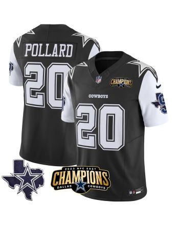 Tony Pollard 20 Dallas Cowboys 2023 NFC East Champions Patch Game Men Jersey - Black