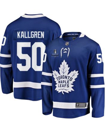 Erik Kallgren 50 Toronto Maple Leafs Stanley Cup 2023 Playoffs Patch Home Breakaway Men Jersey - Blue