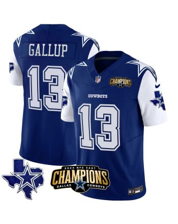 Michael Gallup 13 Dallas Cowboys 2023 NFC East Champions Patch Game Men Jersey - Royal