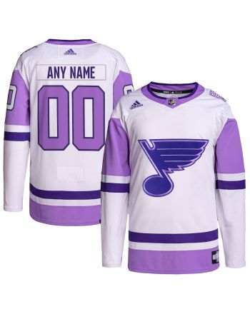 St. Louis Blues Hockey Fights Cancer Primegreen Custom Men Jersey - White/Purple