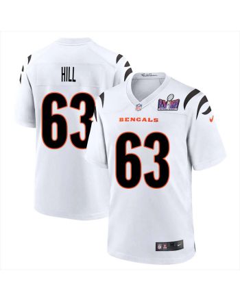 Trey Hill 63 Cincinnati Bengals Super Bowl LVIII Men Away Limited Jersey - White